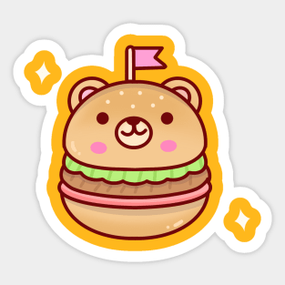 Bear hamburger Sticker